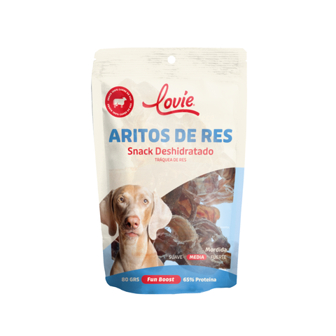 Aritos de Res Snack Deshidratado -  Bolsa 80 Grs