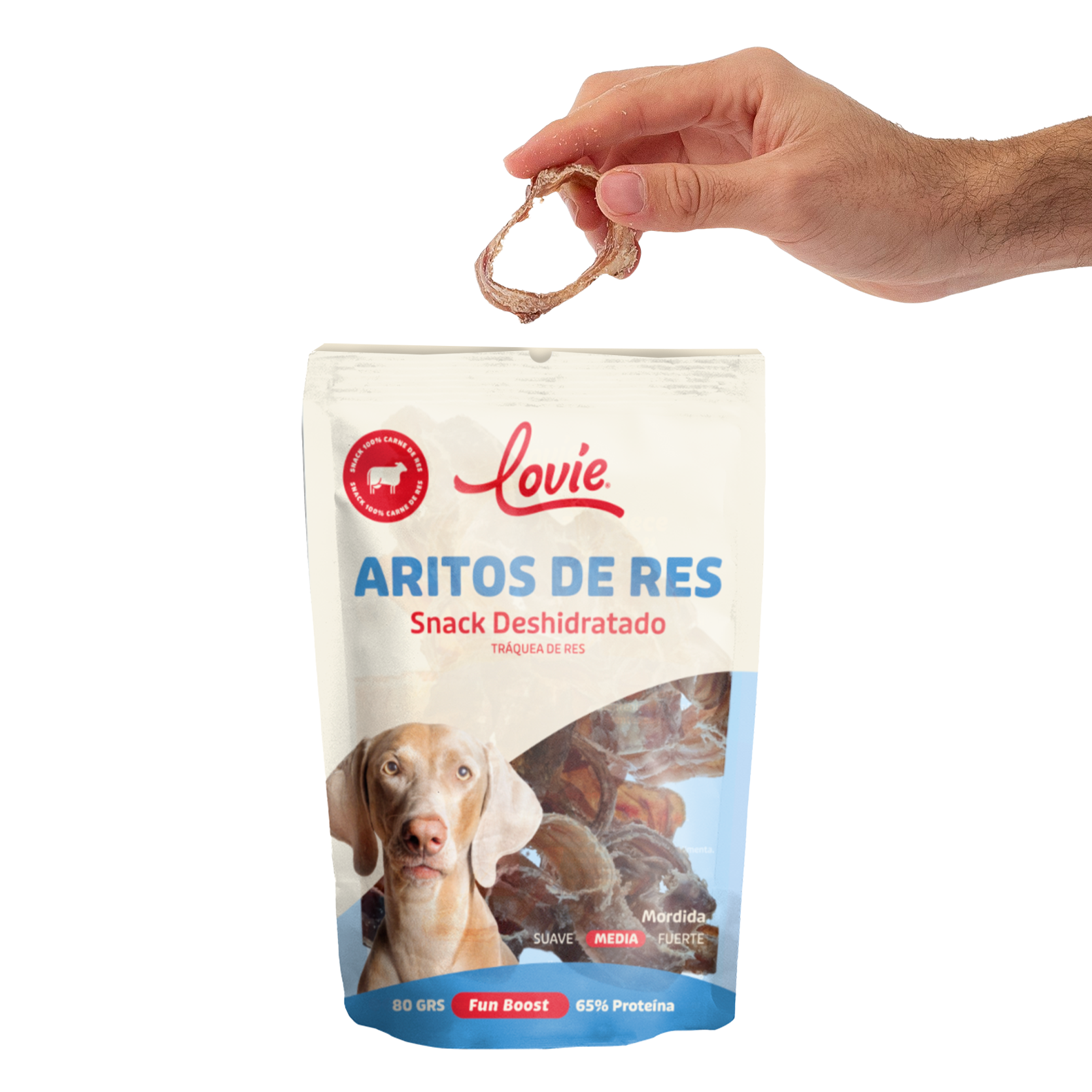 Aritos de Res Snack Deshidratado -  Bolsa 80 Grs