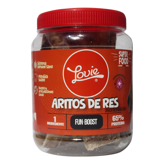 Aritos de Res: El Premio Perfecto para la Salud y Diversión de tu perrito 🐕✨(300GRS.)