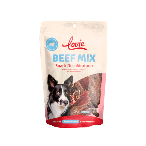 Beef Mix.  Mix de Hígado, Tráquea, Esófago y Pulmón de Res - Bolsa 120 Grs