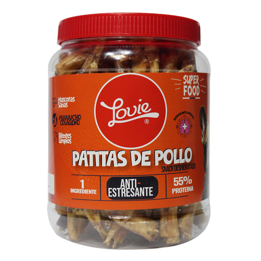 Patitas de Pollo para Perros🐶 100% Naturales, Calma Ansiedad, Salud Dental y Cuidado Integral (45 piezas)